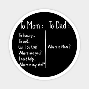 To Mom I’m hungry to Dad where is mom Magnet